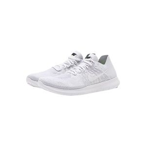 Nike Free Rn Flyknit 2017 - White/White-Pure Platinum- woman’s size 7 Pre Loved